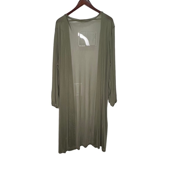 Urban Rose Green Sheer Maxi Open Front Maxi Cardigan Size 3X - Picture 2 of 11